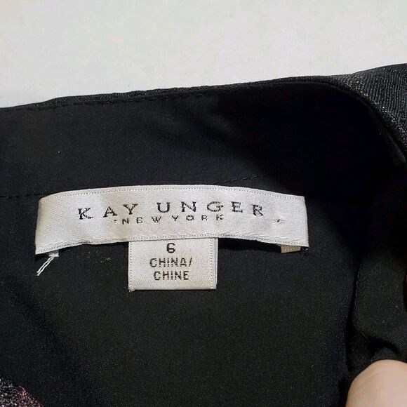 Kay Unger Massima Metallic Floral Jacquard Midi Cocktail Dress Mink Rose Size 6 - Picture 11 of 12